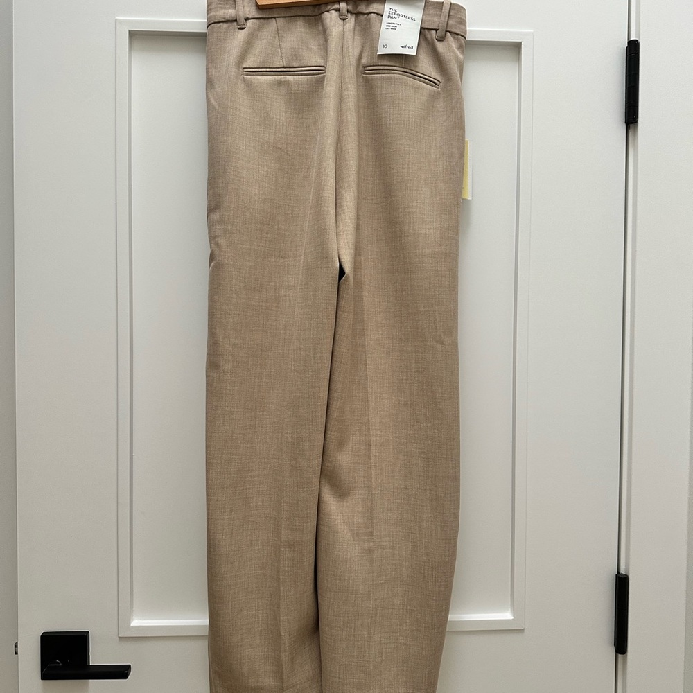 Aritzia Effortless pant in oatmeal Beige Straight-Leg Trousers - Picture 6 of 9